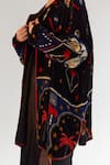 Shop_NOIB_Multi Color Viscose Silk Velvet Printed Arabian Nights Demi Reversible Poncho _Online_at_Aza_Fashions