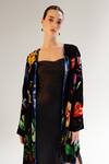 Buy_NOIB_Multi Color Viscose Silk Velvet Printed Garden Of Eden Demi Reversible Poncho _Online_at_Aza_Fashions