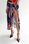 Buy_NOIB_Multi Color Modal Satin Printed Amazonica Cowl Liza Dress _Online_at_Aza_Fashions