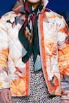 Mr. Ajay Kumar_Multi Color Poly Printed Winter Flowers Zanskar Light Down Parka _Online_at_Aza_Fashions