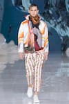 Buy_Mr. Ajay Kumar_Multi Color Poly Printed Abstract Karakoram Light Down Parka _at_Aza_Fashions