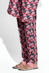 Shop_Mr. Ajay Kumar_Pink Bamber Silk Print Lotus Tamara Kurta With Pant _Online_at_Aza_Fashions