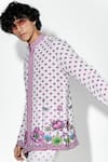 Buy_Mr. Ajay Kumar_White 100% European Linen Printed Lotus Nelumbo Shirt _Online_at_Aza_Fashions