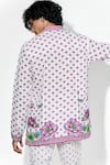 Shop_Mr. Ajay Kumar_White 100% European Linen Printed Lotus Nelumbo Shirt _Online_at_Aza_Fashions