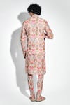 Shop_Mr. Ajay Kumar_Multi Color Silk Linen Printed Lotus Unfurls Taavare Bundi _at_Aza_Fashions