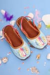 Buy_HELLO JR_Blue Mermaid Shell Embroidered Mules _at_Aza_Fashions