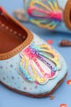 Buy_HELLO JR_Blue Mermaid Shell Embroidered Mules _Online_at_Aza_Fashions