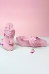 Buy_Pixie Pearlz_Pink Hand Embroidery Blush Mist Juttis _at_Aza_Fashions