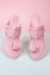 Pixie Pearlz_Pink Hand Embroidery Blush Mist Juttis _Online_at_Aza_Fashions