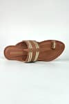 Pixie Pearlz_Brown Hand Braided Mocha Dust Kolhapuri Flats _Online_at_Aza_Fashions