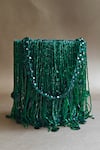 Shop_Plode_Green Cutdana Shimmy Tassel Bag _at_Aza_Fashions