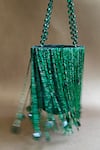 Plode_Green Cutdana Shimmy Tassel Bag _Online_at_Aza_Fashions