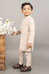 Buy_Little Brats_Beige Cotton Silk Embroidery Sequin Sherwani Set _Online_at_Aza_Fashions