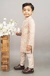 Shop_Little Brats_Beige Cotton Silk Embroidery Sequin Sherwani Set _Online_at_Aza_Fashions