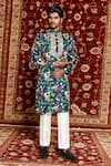 Buy_Arihant Rai Sinha_Multi Color Cotton Silk Print Kingfisher Garden Kurta _at_Aza_Fashions