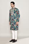 Shop_Arihant Rai Sinha_Multi Color Cotton Silk Print Kingfisher Garden Kurta _Online_at_Aza_Fashions