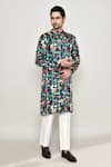 Buy_Arihant Rai Sinha_Multi Color Cotton Silk Print Kingfisher Gardenia Kurta 