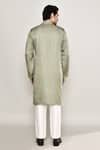 Shop_Arihant Rai Sinha_Green Cotton, Silk Gota Patti Bullian Bloom Motif Print Kurta _at_Aza_Fashions