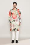 Arihant Rai Sinha_Multi Color Cotton Silk Print Blossencia Kurta _Online_at_Aza_Fashions