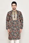 Buy_Arihant Rai Sinha_Multi Color Cotton Silk Print Wildbloom Kurta _Online_at_Aza_Fashions