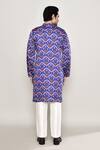 Shop_Arihant Rai Sinha_Blue Cotton, Silk Gota Patti Guldasta Print Kurta _at_Aza_Fashions