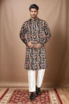 Buy_Arihant Rai Sinha_Multi Color Cotton Silk Printed Floral Vine Kurta _at_Aza_Fashions