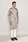 Arihant Rai Sinha_Multi Color Cotton Silk Printed Floral Vine Kurta _at_Aza_Fashions