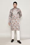 Shop_Arihant Rai Sinha_Multi Color Cotton Silk Printed Floral Vine Kurta 