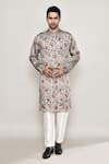 Buy_Arihant Rai Sinha_Multi Color Cotton Silk Printed Floral Vine Gota Kurta 