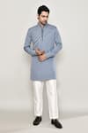 Buy_Arihant Rai Sinha_Grey Cotton, Silk Metallic Thread Tape Embellished Kurta 