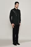Shop_Arihant Rai Sinha_Black Cotton Tape Embellished Shirt _Online_at_Aza_Fashions