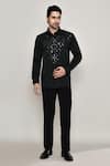 Arihant Rai Sinha_Black Cotton Tape Embellished Shirt _at_Aza_Fashions