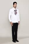 Shop_Aryavir Malhotra_White Cotton, Silk Wolf Print Shirt _Online_at_Aza_Fashions