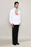 Shop_Aryavir Malhotra_White Cotton, Silk Embroidery Abstract Print Shirt _Online_at_Aza_Fashions