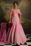 Buy_Kavitha Gutta_Pink Blouse And Lehenga Raw Silk Embroidery Zari Off Rosy Radiance Set _at_Aza_Fashions