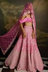 Kavitha Gutta_Pink Blouse And Lehenga Raw Silk Embroidery Zari Off Rosy Radiance Set _Online_at_Aza_Fashions