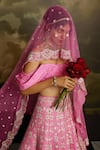 Buy_Kavitha Gutta_Pink Blouse And Lehenga Raw Silk Embroidery Zari Off Rosy Radiance Set _Online_at_Aza_Fashions