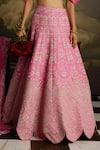 Buy_Kavitha Gutta_Pink Blouse And Lehenga Raw Silk Embroidery Zari Off Rosy Radiance Set 