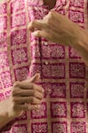 Buy_Aryavir Malhotra_Pink Soft Cotton Embroidery Thread Phool Mahal And Sequin Kurta 