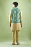 Shop_Arihant Rai Sinha_Green Cotton Embroidery Bandhani Jaal Print Thread Bundi _at_Aza_Fashions
