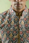 Buy Arihant Rai Sinha Green Cotton Sequins, Embroidery Crest Bloom Jaal Bundi Buy_Arihant Rai Sinha_Green Cotton Sequins, Embroidery Crest Bloom Jaal Bundi