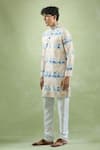 Buy_Aryavir Malhotra_Cream Soft Cotton Printed Foil Kurta _Online_at_Aza_Fashions