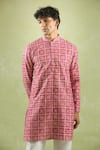 Buy Arihant Rai Sinha Pink Cotton, Silk, Chanderi Sequins, Embroidery Bandhani Print Kurta Set Online at Aza Fashions Buy_Arihant Rai Sinha_Pink Cotton, Silk, Chanderi Sequins, Embroidery Bandhani Print Kurta Set _Online_at_Aza_Fashions