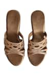 Shop_SKO_Brown Crystals Lucy Embellished Wedges _at_Aza_Fashions