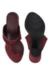 Shop_SKO_Maroon Tassels Embellished Kolhapuri Block Heels _Online_at_Aza_Fashions