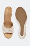 SKO_Gold Pearl Merjen Embroidered Wedges _Online_at_Aza_Fashions