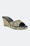 Shop_SKO_Black Mirror Mystic Kasab Embroidered Wedges _at_Aza_Fashions