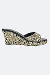 Buy_SKO_Black Mirror Mystic Kasab Embroidered Wedges _Online_at_Aza_Fashions