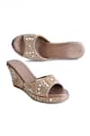 Shop_SKO_Gold Mirror Mystic Embroidered Wedges _at_Aza_Fashions