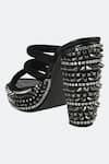 Shop_SKO_Black Embellished Studded Tripe Strap Heels _Online_at_Aza_Fashions